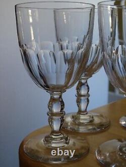 4 Anciens Verres A Eau Cristal Style Baccarat Double Balustre Ht 15 CM