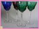 4 Anciens Verres A Vin De Couleur Roemer Cristal Art Deco