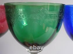 4 Anciens Verres A Vin Du Rhin Modele Art Nouveau Cristal De Baccarat