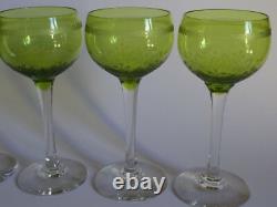 4 Anciens Verres A Vin Du Rhn En Cristal Vert De St Louis Modele Metra