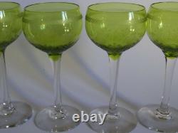 4 Anciens Verres A Vin Du Rhn En Cristal Vert De St Louis Modele Metra