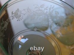 4 Anciens Verres A Vin Ouraline Cristal Art Nouveau Gravure Style Napoleon III