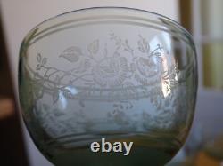 4 Anciens Verres A Vin Ouraline Cristal Art Nouveau Gravure Style Napoleon III