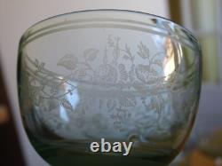 4 Anciens Verres A Vin Ouraline Cristal Art Nouveau Gravure Style Napoleon III