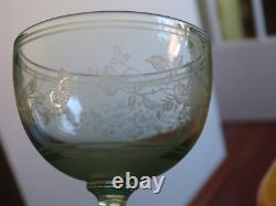4 Anciens Verres A Vin Ouraline Cristal Art Nouveau Gravure Style Napoleon III