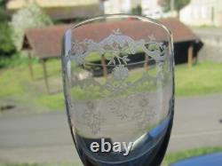 4 Verres ancien en cristal de Baccarat gravé 14,5cm