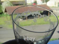 4 Verres ancien en cristal de Baccarat gravé 14,5cm