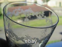 4 Verres ancien en cristal de Baccarat gravé 14,5cm