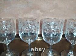 4 ancien verre en cristal de Baccarat C. 1920 modèle sevigne h 11 cm
