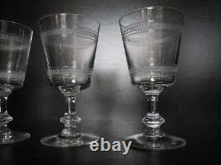 4 ancien verres à eau en cristal gavé frise de chez Baccarat