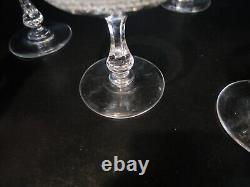 4 anciennes coupes à champagne cristal taillé renaissance Baccarat prisme bouton