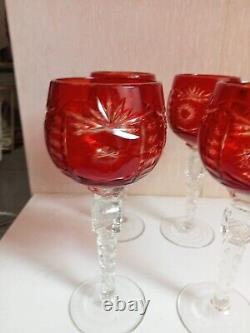 4 verres a vin 1950 ancien cristal de st louis hauteur 17 cm