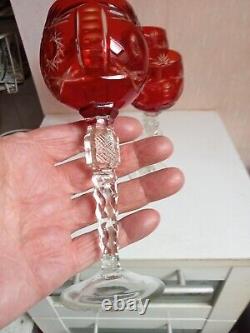 4 verres a vin 1950 ancien cristal de st louis hauteur 17 cm