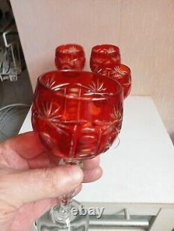 4 verres a vin 1950 ancien cristal de st louis hauteur 17 cm