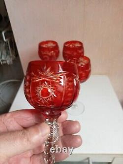 4 verres a vin 1950 ancien cristal de st louis hauteur 17 cm
