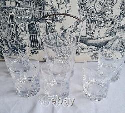 5 ANCIENS VERRES whisky CRISTAL SEVRES ET POT A GLACONS