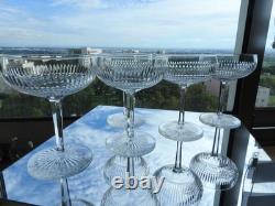 5 Anciennes Coupes à champagne en Cristal de SAINT-LOUIS, signé, Verres à Glace