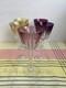 5 Anciens Verre A Pied Cristal Couleur Style Romer Non sign&eacute;