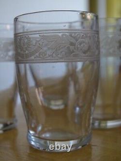 5 Anciens Verres A Liqueur En Cristal De Baccarat Gravure Cygne 1920