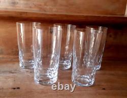 5 Anciens Verres Cylindriques Orangeade Ou Cocktail Cristal De Saint Louis Signé