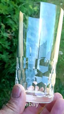 5 Anciens Verres Cylindriques Orangeade Ou Cocktail Cristal De Saint Louis Signé