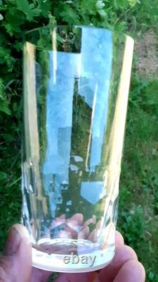 5 Anciens Verres Cylindriques Orangeade Ou Cocktail Cristal De Saint Louis Signé