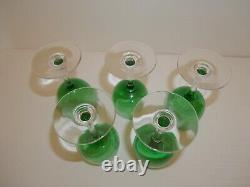 5 Anciens verres à vin Roemeur du Rhin Vert en cristal crystal Baccarat