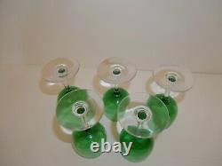 5 Anciens verres à vin Roemeur du Rhin Vert en cristal crystal Baccarat