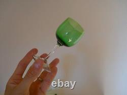 5 Anciens verres à vin Roemeur du Rhin Vert en cristal crystal Baccarat