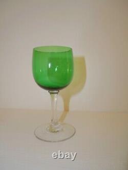 5 Anciens verres à vin Roemeur du Rhin Vert en cristal crystal Baccarat