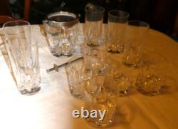 5 Anciens verres à whisky 5 Ricard seau à glace en Cristal Saint Louis Baccarat
