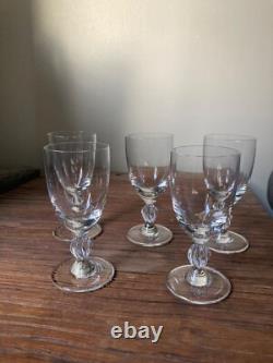 5 Verres A Vin Anciens Cristal De Lalique Modele Frejus