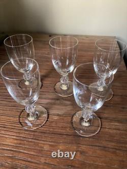 5 Verres A Vin Anciens Cristal De Lalique Modele Frejus