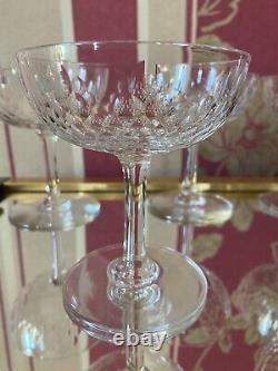 5 anciennes coupes à champagne en cristal de baccarat modèle richelieu