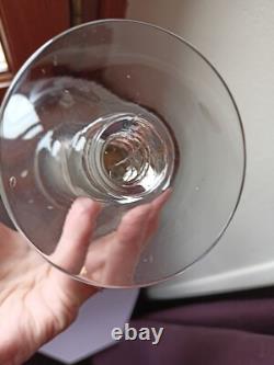 5 anciens très grands verres en cristal soufflé et taillé