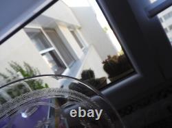 5 anciens verres à orangeade gobelets à eau en cristal gravé de Meisenthal