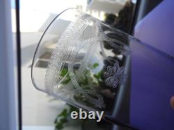 5 anciens verres à orangeade gobelets à eau en cristal gravé de Meisenthal