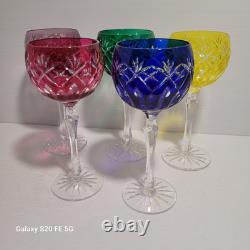 5 grands verre cristal taillé Baccarat St Louis non signé ancien 19,5 cm