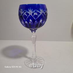 5 grands verre cristal taillé Baccarat St Louis non signé ancien 19,5 cm