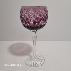 5 grands verre cristal taillé Baccarat St Louis non signé ancien 19,5 cm
