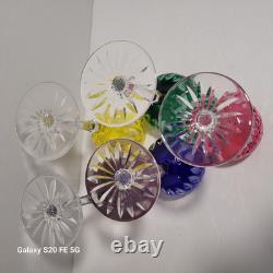 5 grands verre cristal taillé Baccarat St Louis non signé ancien 19,5 cm