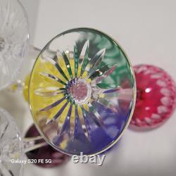 5 grands verre cristal taillé Baccarat St Louis non signé ancien 19,5 cm