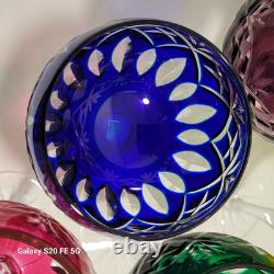 5 grands verre cristal taillé Baccarat St Louis non signé ancien 19,5 cm