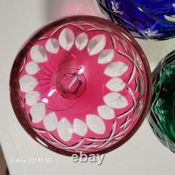 5 grands verre cristal taillé Baccarat St Louis non signé ancien 19,5 cm