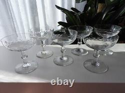 6 ANCIENNES COUPES A VIN CHAMPAGNE CRISTAL DE BACCARAT modèle 10742 authentique