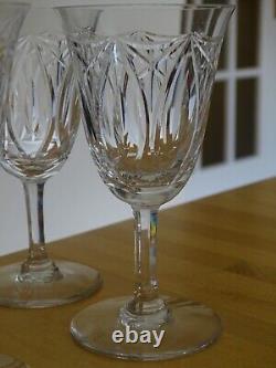 6 ANCIENS BEAUX VERRES A VIN CRISTAL TAILLER STYLE DAUM CRISTALLERIE NANCY 13 cm