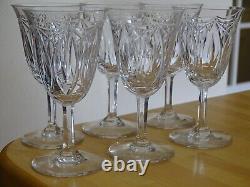 6 ANCIENS BEAUX VERRES A VIN CRISTAL TAILLER STYLE DAUM CRISTALLERIE NANCY 13 cm