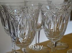 6 ANCIENS BEAUX VERRES A VIN CRISTAL TAILLER STYLE DAUM CRISTALLERIE NANCY 13 cm