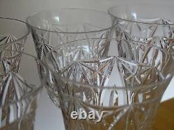 6 ANCIENS BEAUX VERRES A VIN CRISTAL TAILLER STYLE DAUM CRISTALLERIE NANCY 13 cm