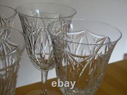 6 ANCIENS BEAUX VERRES A VIN CRISTAL TAILLER STYLE DAUM CRISTALLERIE NANCY 13 cm